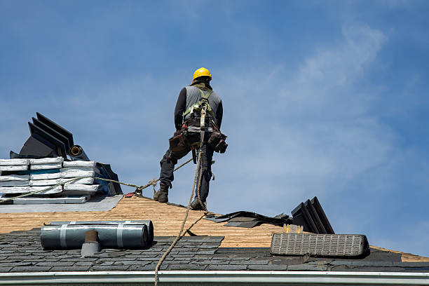Professional Roofing technician working in Marblehead, MA